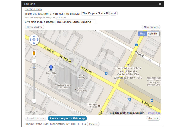 Google Maps - Embed in a teamthing page