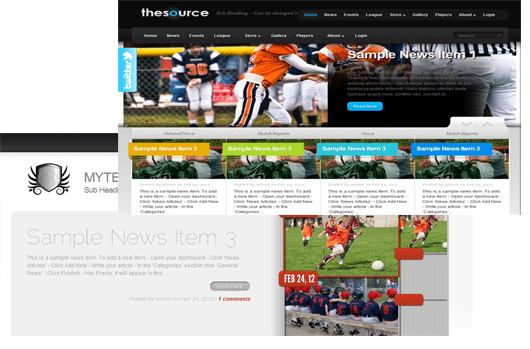 Stunning Designs. Wow your members with a shiny new free league website